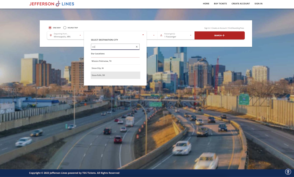 Select a location page.