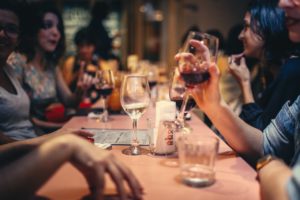 Group of friends dining at a Eau Claire restaurant