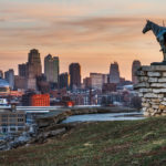 The beautiful Kansas City skyline at sunset