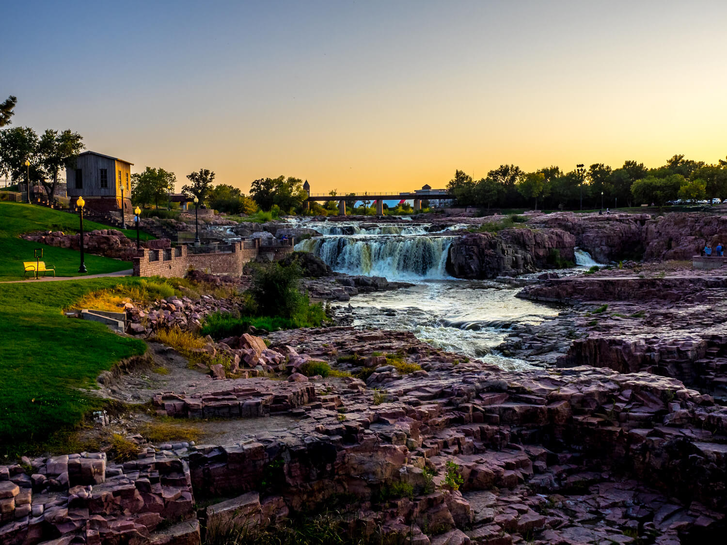 Enjoy a trip to Sioux Falls, South Dakota and visit the breathtaking waterfalls. 