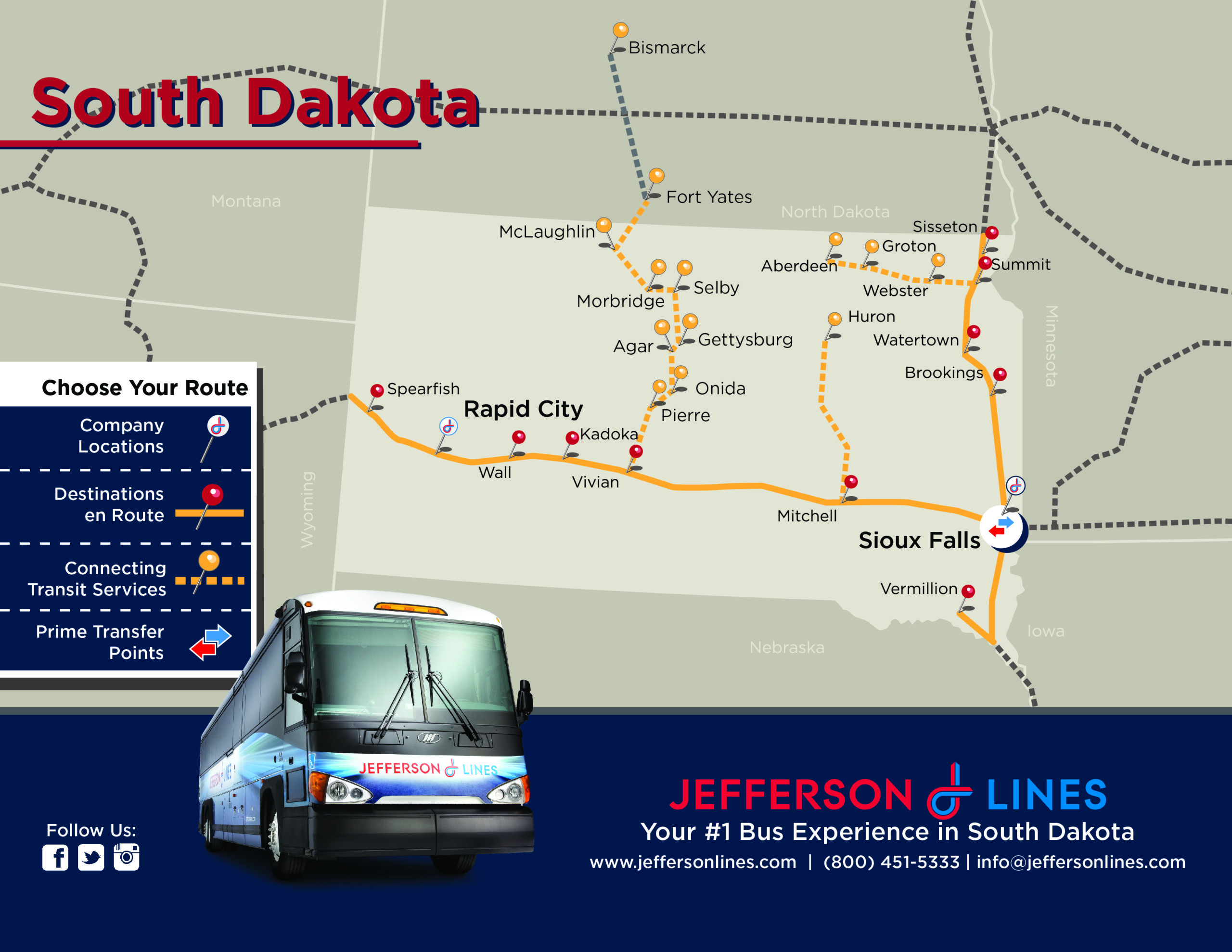 South Dakota route map