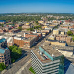 Aerial View of Downtown St. Cloud, Minnesota during Summer